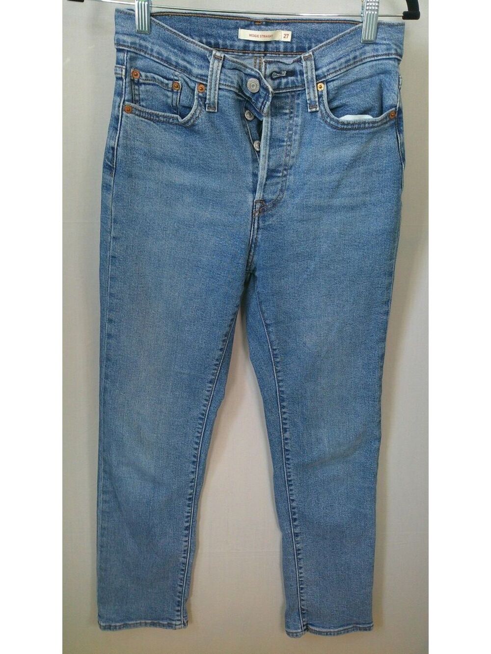Levi's Wedgie Straight Jeans Size 27 Light Blue Denim